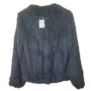 FLASH SALE ANTHRO NWT Sanctuary Charcoal Grey Faux Fur Coat